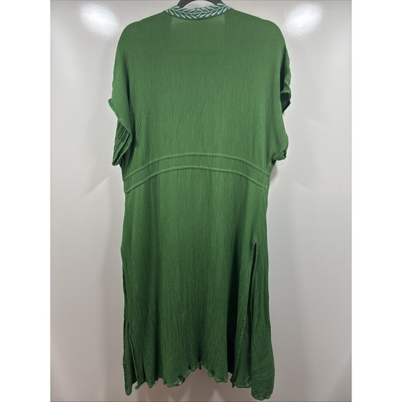 Curations Embroidered Gauze Kaftan Cover-Up Womens Size PXL Petite Green‎ - Picture 7 of 7